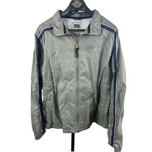 Nike‎ Gray Full Zip Lightweight Track Jacket Men's Size Large Athletic